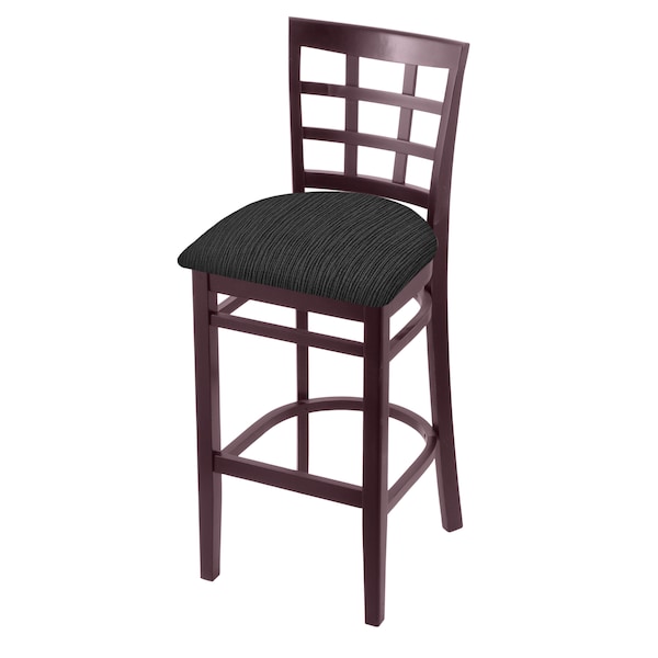 25" Counter Stool, Dark Cherry Finish, Graph Coal Seat